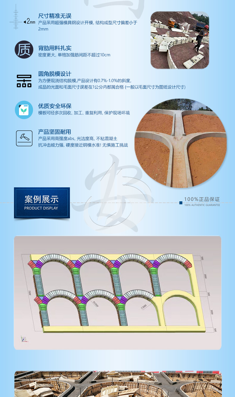 1104-固安-陜西R1.5m截面50x35cm定形模板護(hù)坡模具_(dá)02